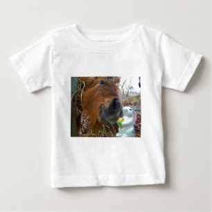 Camiseta De Bebé Bunny de Pascua y caballo marrón