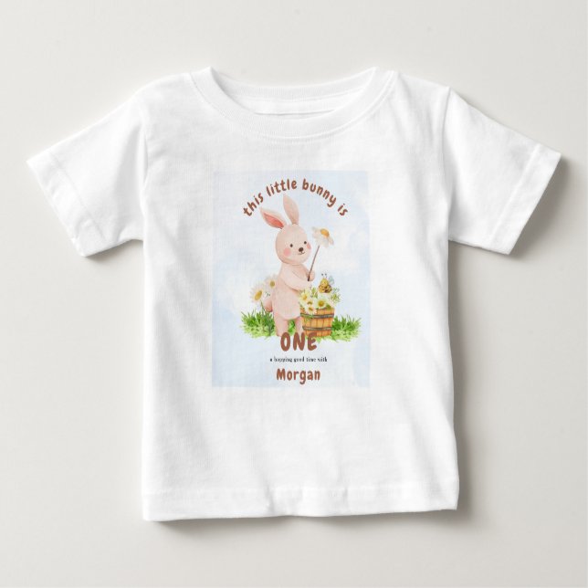 Camiseta De Bebé Bunny está cumpliendo un año Adorable conejito beb (Anverso)