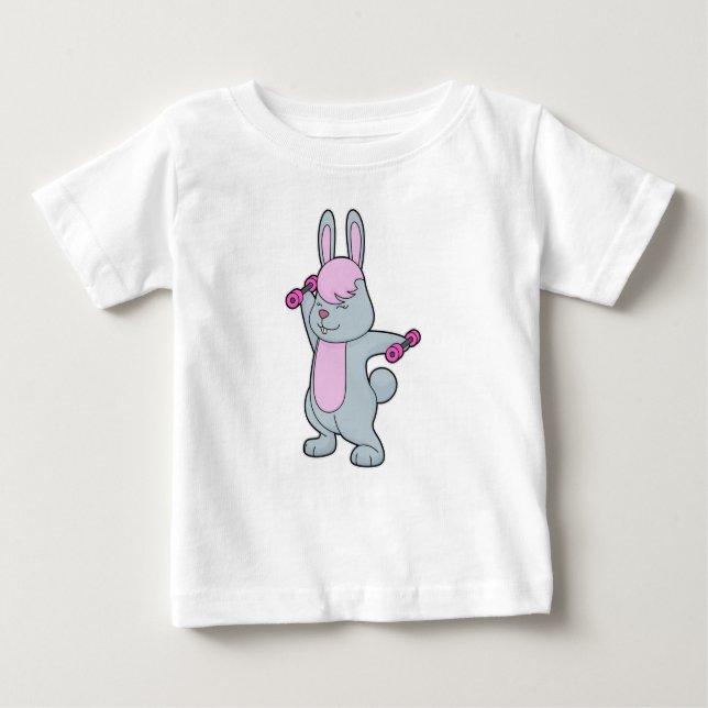 Camiseta De Bebé Bunny Fitness Dumbbell (Anverso)