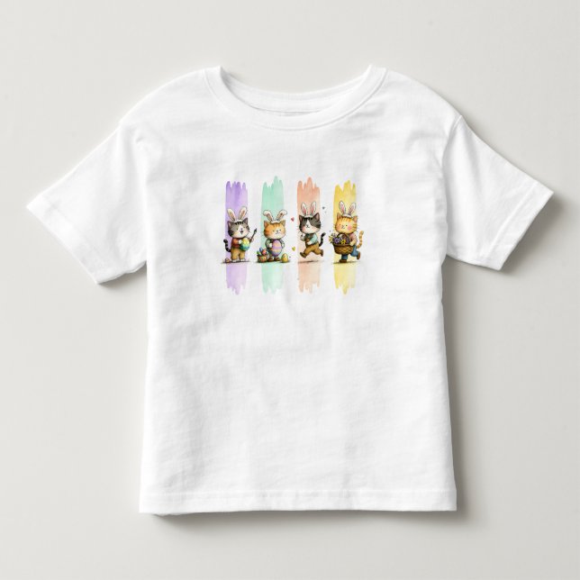 Camiseta De Bebé Bunny Kitties Easter Brushstroke Design (Anverso)