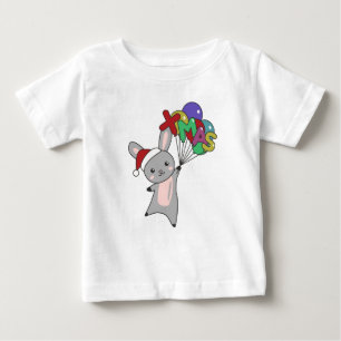 Camiseta De Bebé Bunny Merry Christmas Winter Animals Rabbit
