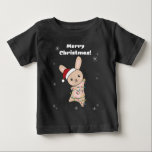 Camiseta De Bebé Bunny Merry Christmas Winter Animals Rabbits Baby<br><div class="desc">El conejo para Navidades con luces de hadas. Animales divertidos con regalos y nieve para las vacaciones. También es gracioso para los Navidades en julio. Hasen son animales dulces y perfectos para los Navidades.</div>