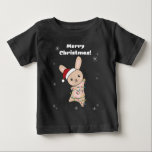 Camiseta De Bebé Bunny Merry Christmas Winter Animals Rabbits Baby<br><div class="desc">El conejo para Navidades con luces de hadas. Animales divertidos con regalos y nieve para las vacaciones. También es gracioso para los Navidades en julio. Hasen son animales dulces y perfectos para los Navidades.</div>