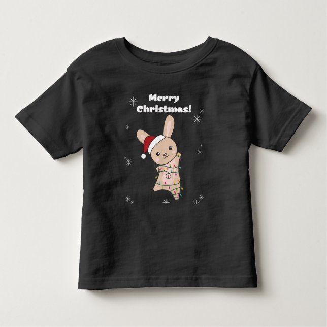 Camiseta De Bebé Bunny Merry Christmas Winter Animals Rabbits Toddl (Anverso)