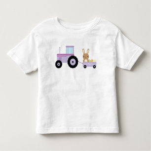 Camiseta De Bebé Bunny on Tractor Añade tu texto para personalizar