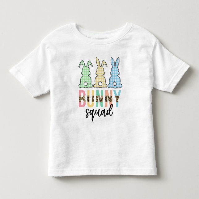 Camiseta De Bebé Bunny Squad | Caza de huevos de Pascua Conejito (Anverso)