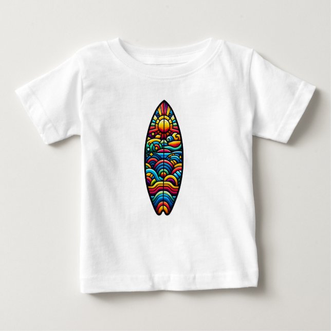 Camiseta De Bebé Buntes Surfbrett (Anverso)