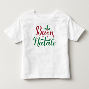 Camiseta De Bebé Buon Natale Italiano Merry Christmas Holly