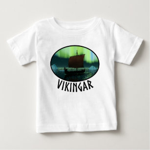 Camiseta De Bebé Buque Viking Y Luces Del Norte