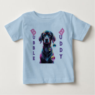 Camiseta De Bebé Burbuja divertida: Aventura de perro negro