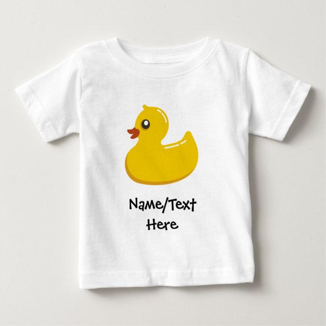 Camiseta De Bebé Burbujas azules del pato de caucho Niños personali (Anverso)