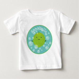 Camiseta De Bebé Burbujas de cal verde suave ilustracion personaliz