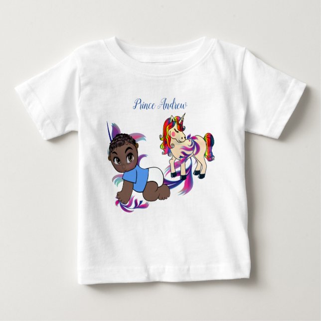 Camiseta De Bebé Burbujas de niños y Unicornios (Anverso)