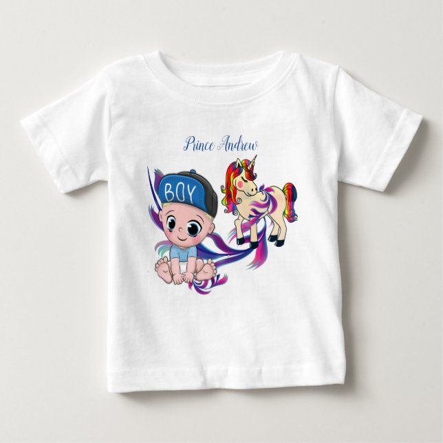 Camiseta De Bebé Burbujas de niños y Unicornios (Anverso)