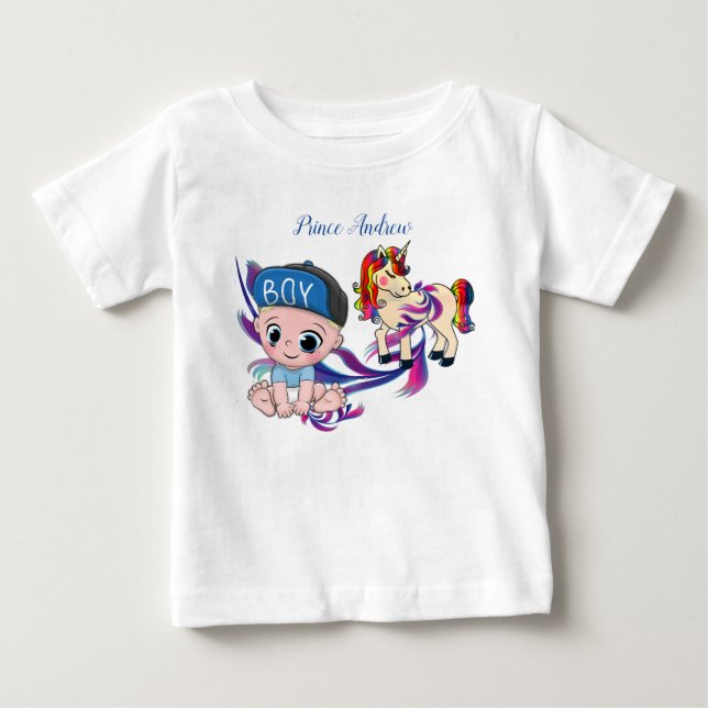 Camiseta De Bebé Burbujas de niños y Unicornios (Anverso)