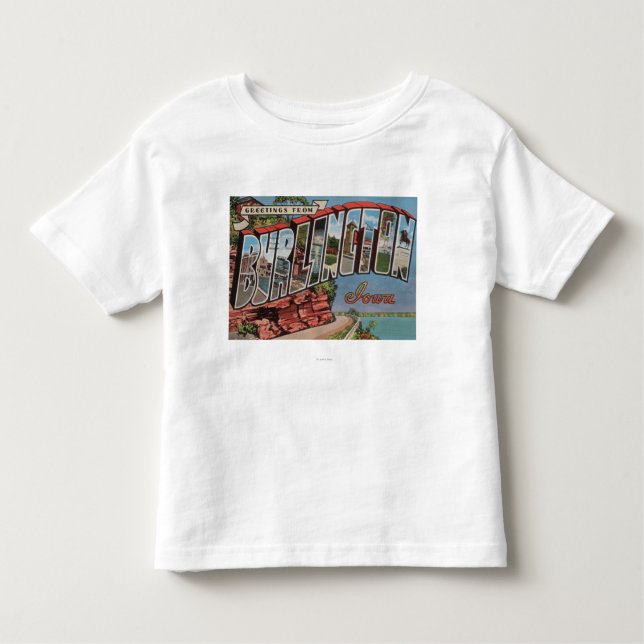 Camiseta De Bebé Burlington, Iowa - escenas grandes de la letra (Anverso)