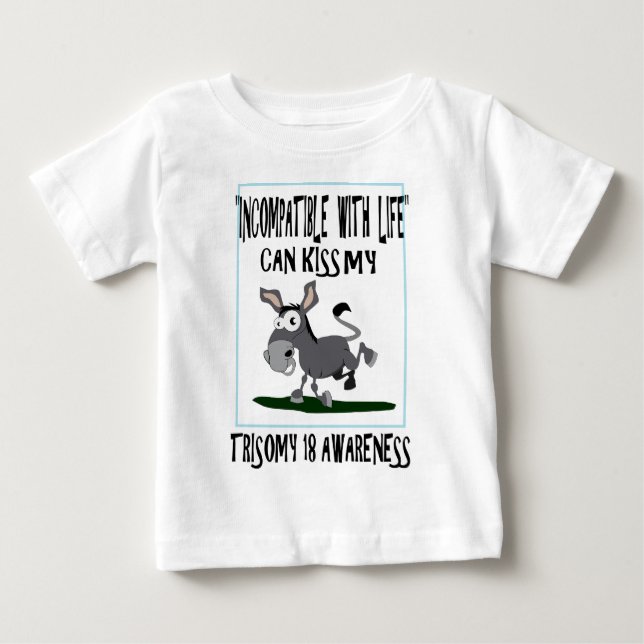 Camiseta De Bebé Burro del Trisomy 18 (Anverso)