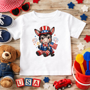 Camiseta De Bebé Burro Patriótico Adorable