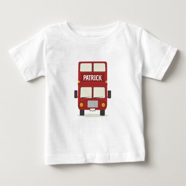 Camiseta De Bebé Bus rojo de Londres personalizado (Anverso)