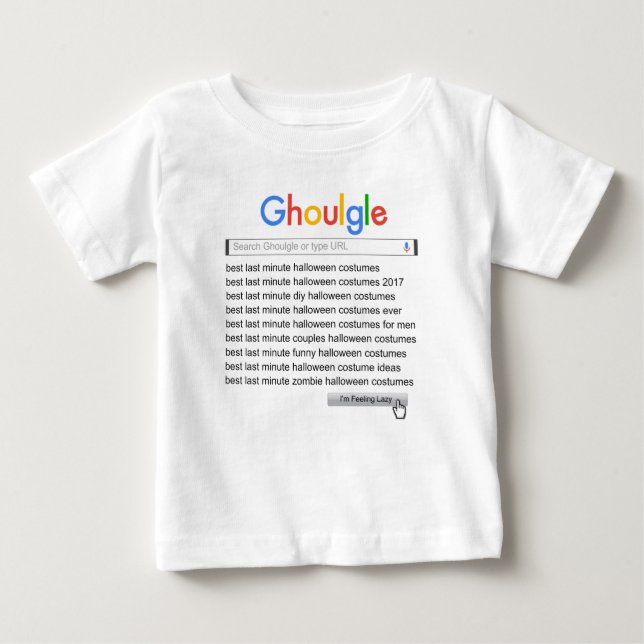 Camiseta De Bebé Búsqueda de disfraces de Halloween de último minut (Anverso)