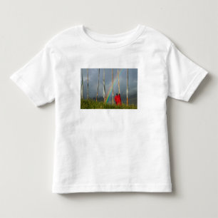 Camiseta De Bebé Bután, pueblo de Gangtey, Arcoiris sobre dos monje