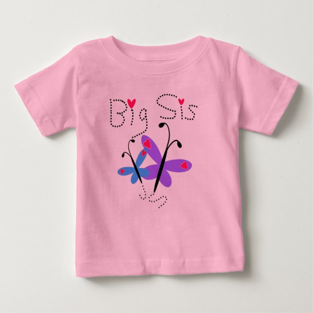 Camiseta De Bebé Butterflies Big Sis (Anverso)