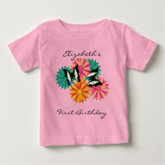 Camiseta De Bebé Butterflies personalizada para el primer cumpleaño