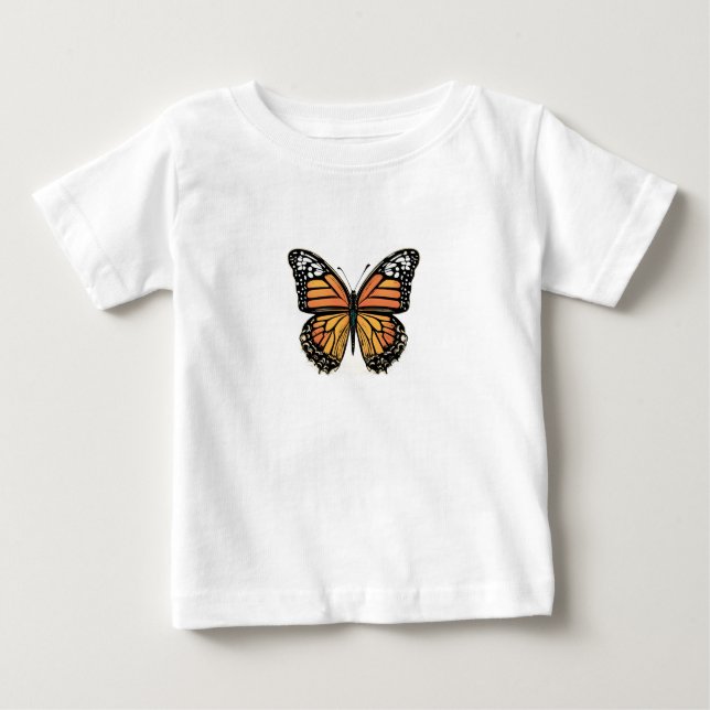 Camiseta De Bebé Butterfly Garden Harmony – Nature-Inspired Floral  (Anverso)