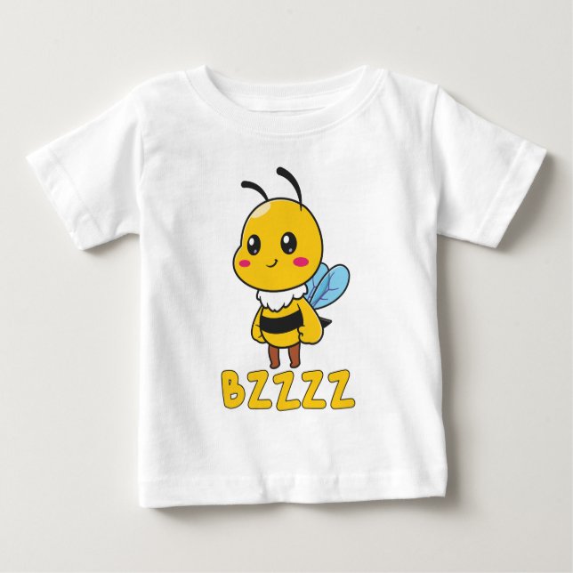 Camiseta De Bebé BZZZ Abejas Infantiles Cutas para Niños - Abeja Pe (Anverso)