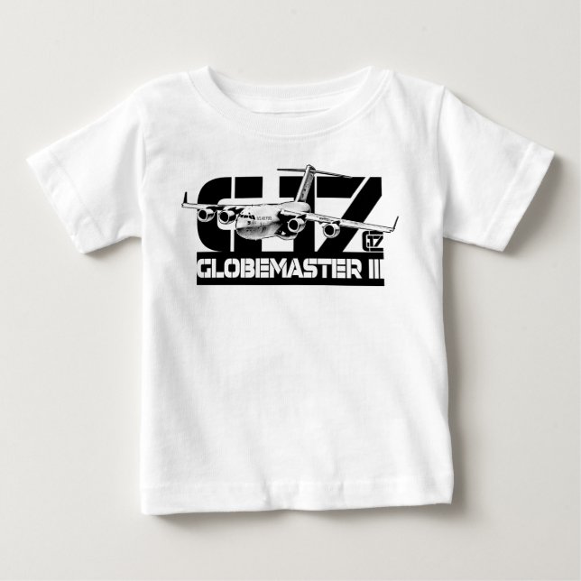 Camiseta De Bebé C-17 Globemaster III Camiseta Romper Bebé (Anverso)