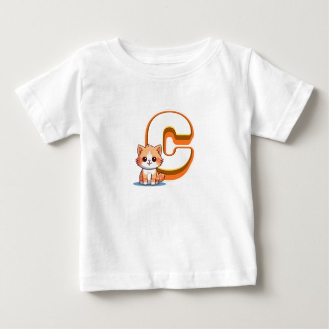 Camiseta De Bebé C de gato (Anverso)
