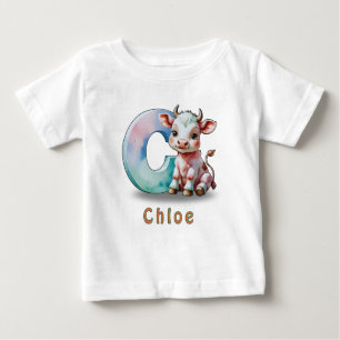 Camiseta De Bebé C es para Vaca - Camiseta Personalizada para Bebé