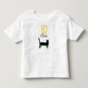 Camiseta De Bebé C est le chat (el gato, francés)