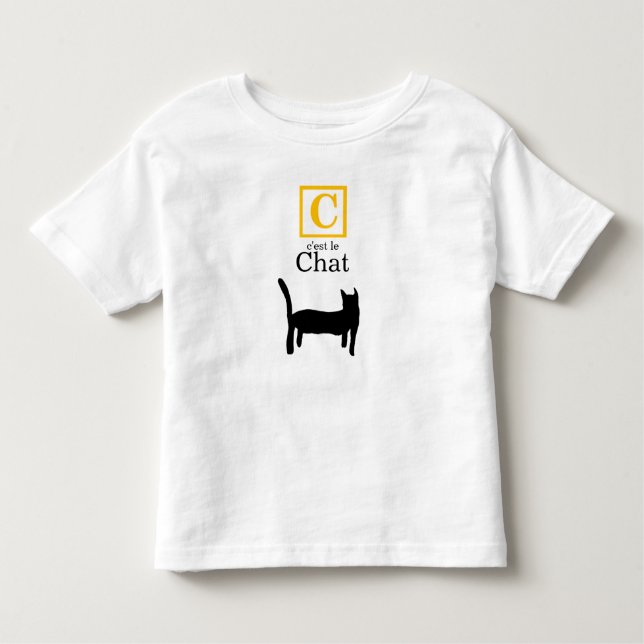 Camiseta De Bebé C est le chat (el gato, francés) (Anverso)