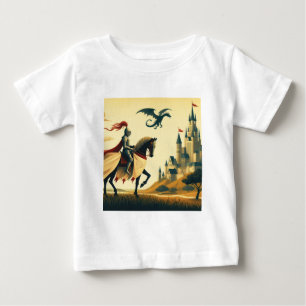 Camiseta De Bebé Caballero medieval/dragón/fantasía de castillo