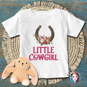 Camiseta De Bebé Caballito de Floral en Herradura para Niñas