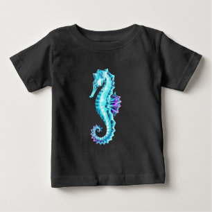 Camiseta De Bebé caballito de mar de hielo de cristal sobre fondo a