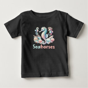 Camiseta De Bebé Caballitos de mar, gráfico de criatura del océano