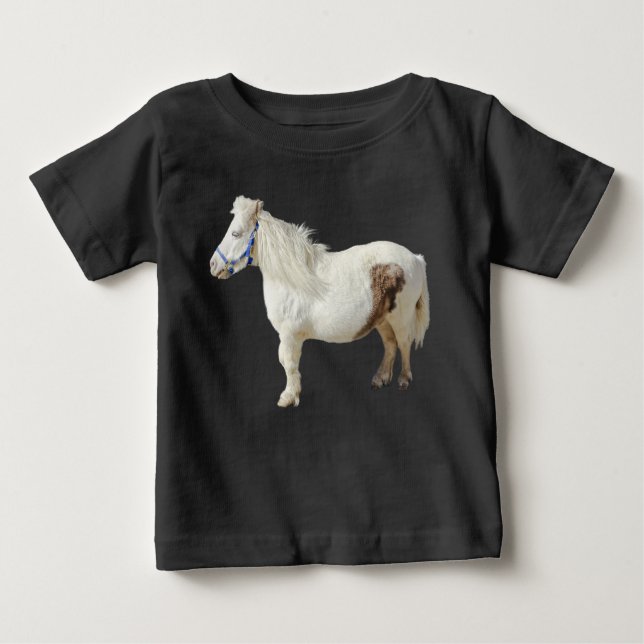 Camiseta De Bebé Caballo blanco miniatura pequeño pony animal peque (Anverso)