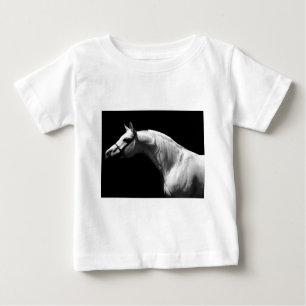 Camiseta De Bebé Caballo blanco y negro