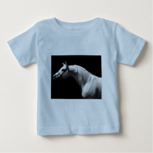Camiseta De Bebé Caballo blanco y negro