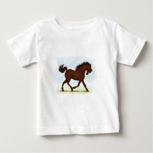 Camiseta De Bebé Caballo Castaño Pardo Ecuestre