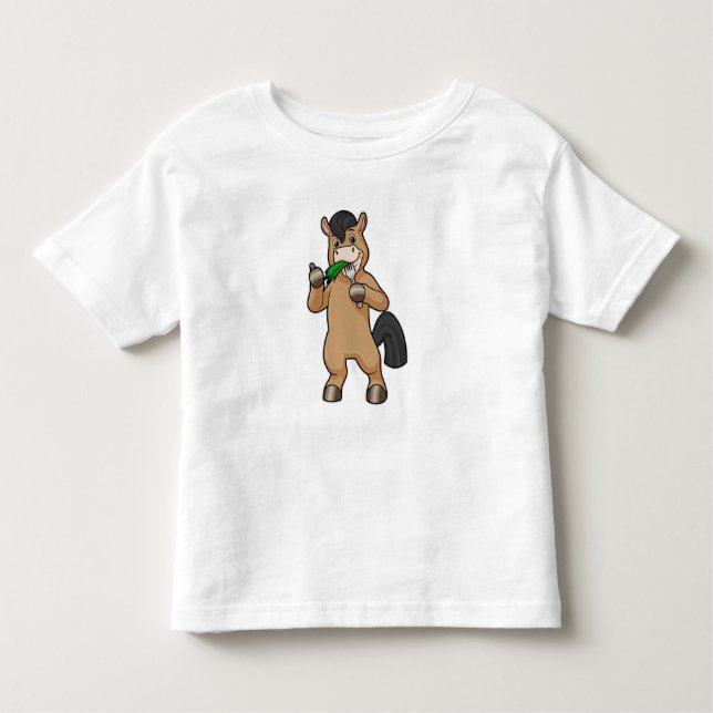 Camiseta De Bebé Caballo comiendo vegan (Anverso)