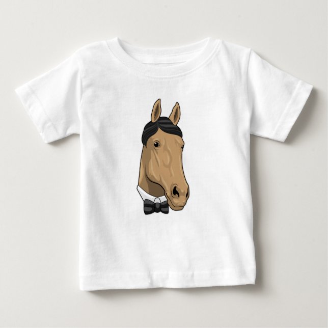 Camiseta De Bebé Caballo como Caballero con corbata (Anverso)