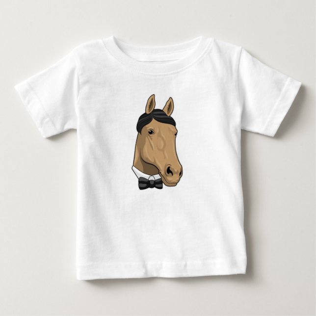 Camiseta De Bebé Caballo como caballero con corbatín (Anverso)