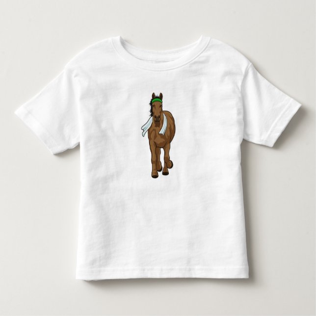 Camiseta De Bebé Caballo como corredora con toalla (Anverso)