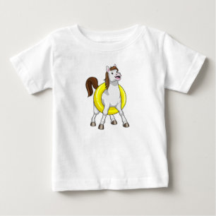 Camiseta De Bebé Caballo como Nadador con Aro Salvavidas
