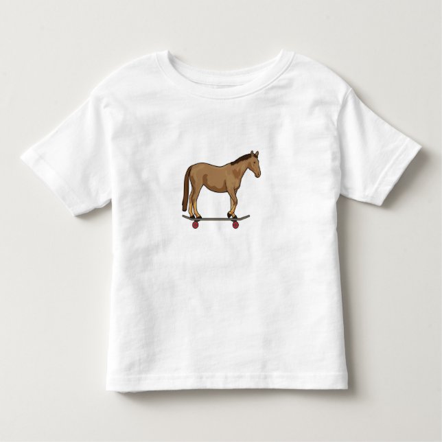 Camiseta De Bebé Caballo como patinador en monopatín (Anverso)