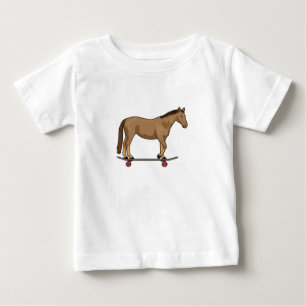 Camiseta De Bebé Caballo como patinador en monopatín