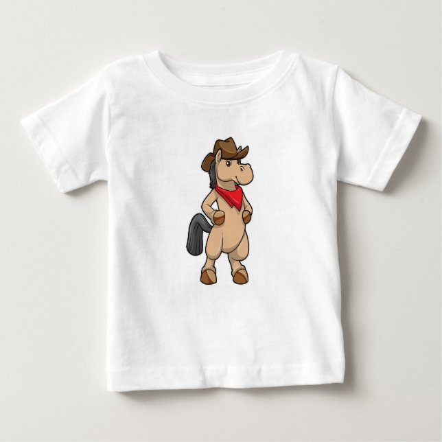 Camiseta De Bebé Caballo como vaquero (Anverso)